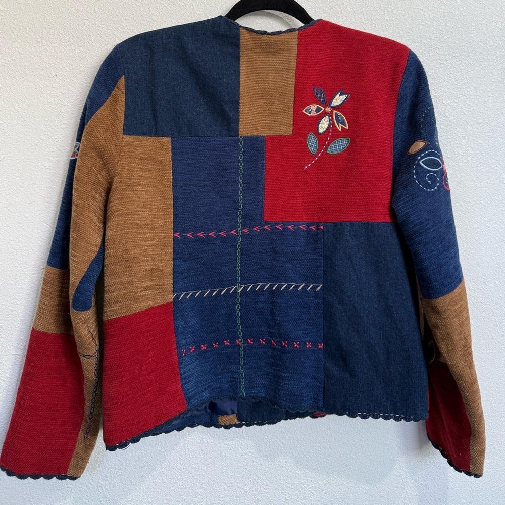 Vintage Jacket with Flowers Patches size PM - Picture 3 of 8